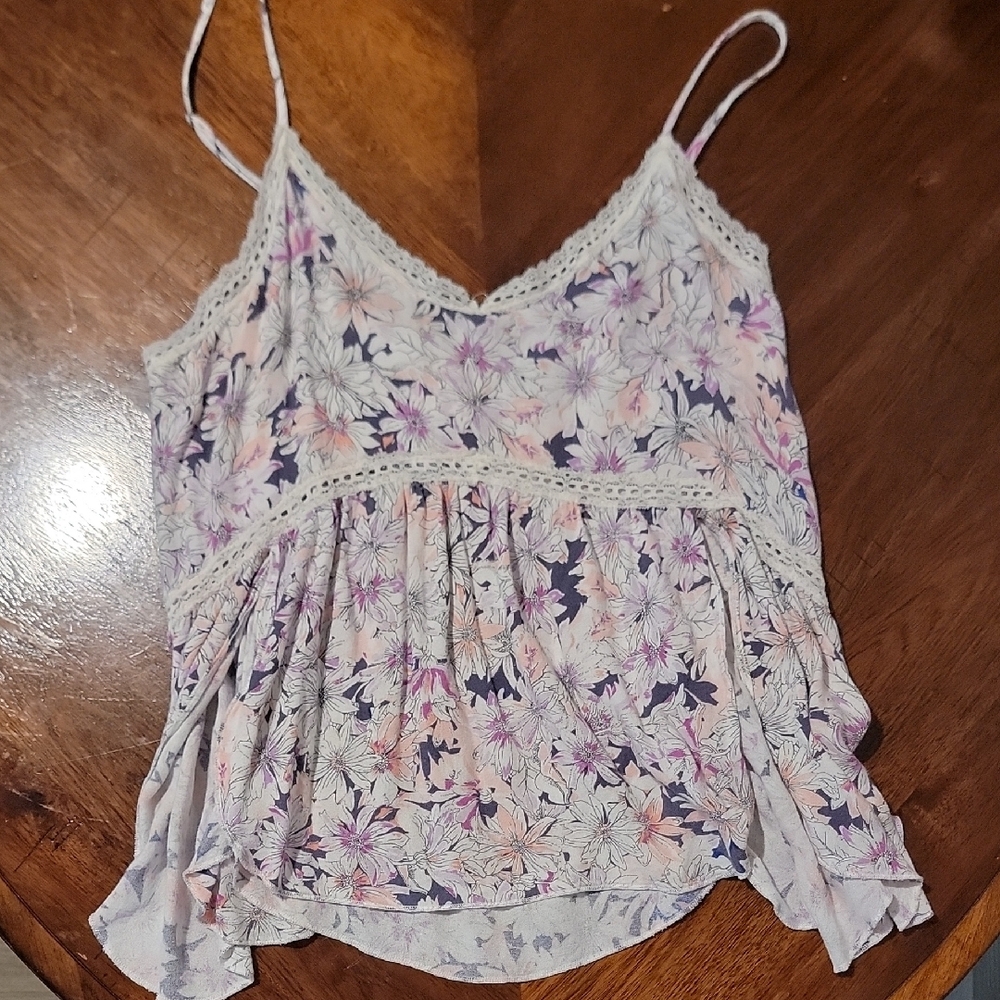 O'Neill Cream Pleated Smocked Camisole